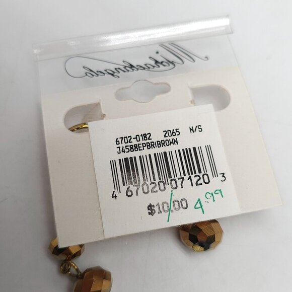 Gold Tone Faceted Bead Earrings Bracelet Set By Michelangelo - Picture 6 of 7